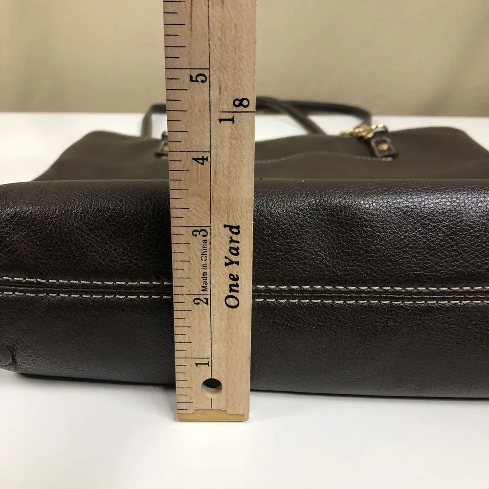 Michael Kors Brown Leather Hand Bag Chain‎ Link & Leather Dual Shoulder Straps